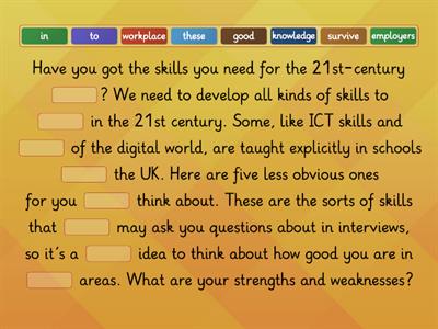 Skills for the 21st-century workplace