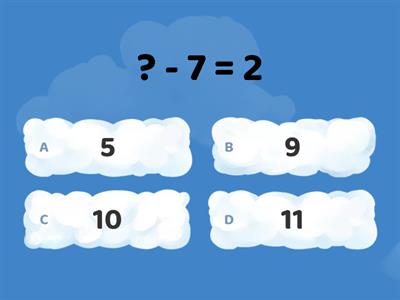 Cloud Math - Subtraction Missing Partners