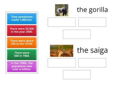Get Involved A2 Unit 6 Reading "The saiga and the mountain gorilla"