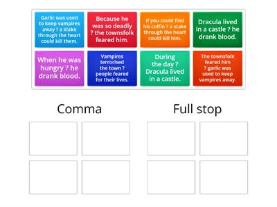 Comma or full stop Group sort