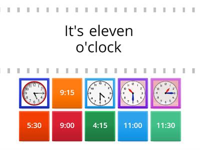 Telling the time Quarter half past