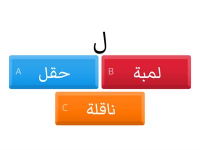 اختر الكلمة المناسبة للحرف : 