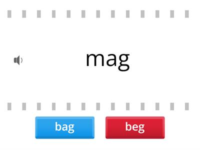 bag  vs.  beg:  Which syllables rhyme?   (Level 1a)