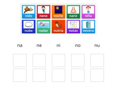 Palabras con na - ne - ni - no - nu