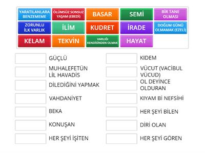 ALLAH'IN ZATİ VE SUBUTİ SIFATLARI