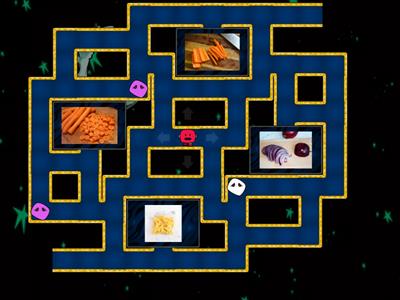 Zöldségek szeletelési / darabolási Játékos kvíz Labirintus