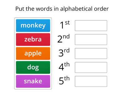 Words in Alphabetical Order