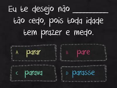 Verbos no presente do subjuntivo - Amor pra recomeçar