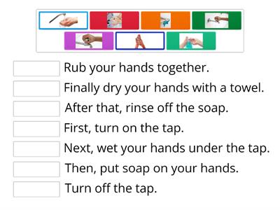 instructions wash hands