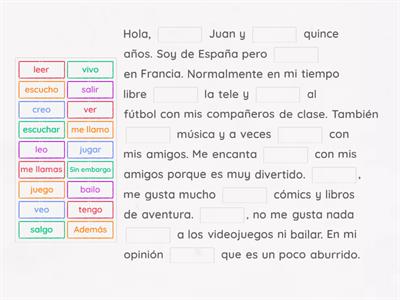 Writing tiempo libre - KS2