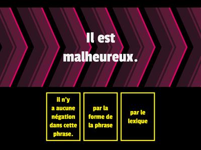 la négation est -elle exprimée par le lexique ou par la forme de la phrase (syntaxe)? 