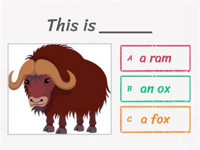 ox, fox, log, rod 