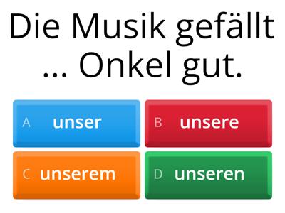 8.02 Grammatik - Pronomen - Possessivpronomen im Dativ oder Akkusativ (A2)