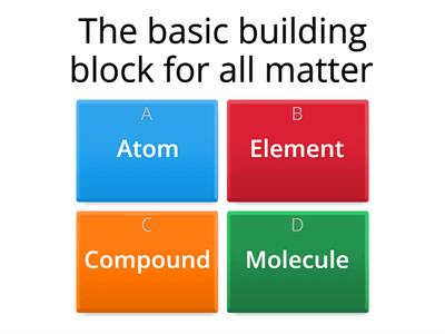 Atom-Molecule-Element (warming up activity) 