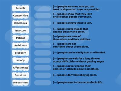 Personality adjectives EF Intermediate 2