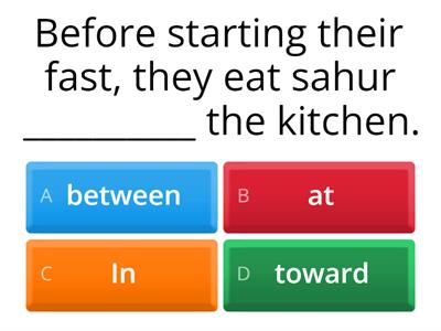 Preposition of Place - Fasting