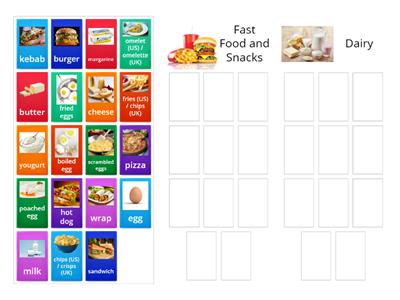 Food Sort 3  (fast food, snacks, dairy)