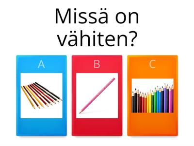 Käsiteharjoituksia 7 (eniten - vähiten)