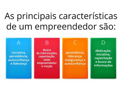 Questionário sobre empreendedorismo