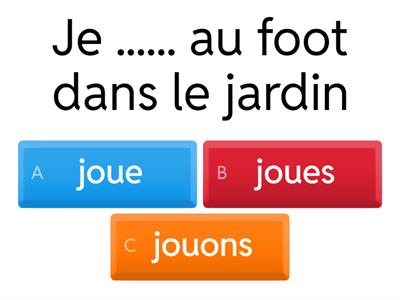 Conjugaison des verbes en -er au présent de l'ind.