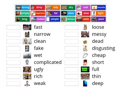 adjectives antonyms summer club