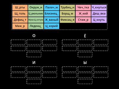 Гласные после шипящих и Ц