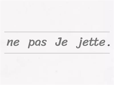 48) Jeter & La négation simple Ne ..pas- To Throw&The simple negation  "do not"