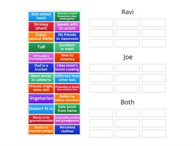 Save Me A Seat: Compare/Contrast Characters