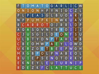 Find the word! (Vegetables)