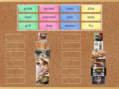 Own it! 4 Cooking Verbs (Cards/Flip Tiles/Match)