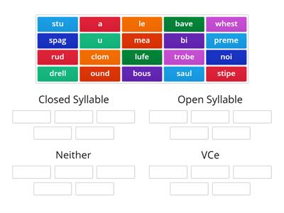  Closed, Open, VCe, Neither Sort #1