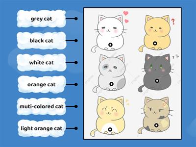 cat colours to help kids learn basic colours of cats