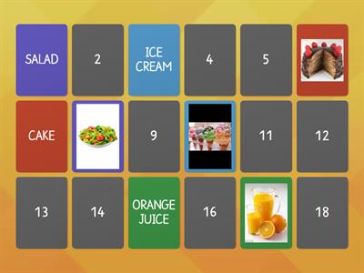memory game- HEALTHY AND UNHEALTHY FOOD.