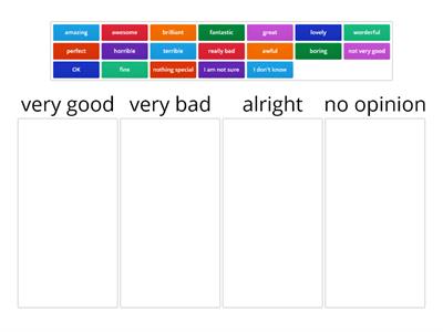 Opinion words 