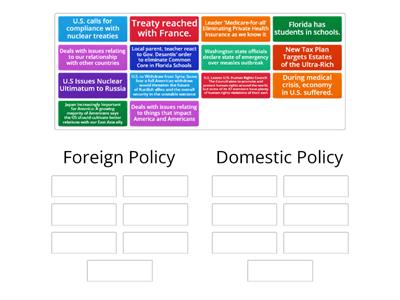  Foreign vs. Domestic Policy