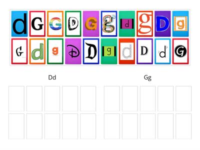 Letter sorting (d or g) for struggling learners