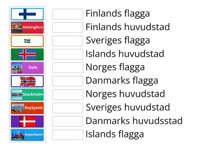 Flaggor och huvudstäder i Norden