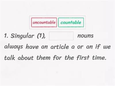 Rules. Countable and uncountable nouns.