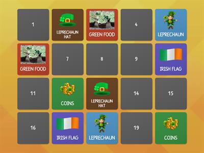 St Patrick's Day - Memory Game - Vocabulary