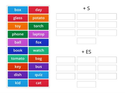 Plural nouns with S, ES