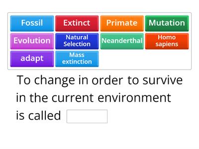 Evolution Vocabulary (ABC Biology)