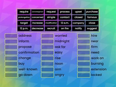 TOEIC practice: synonyms