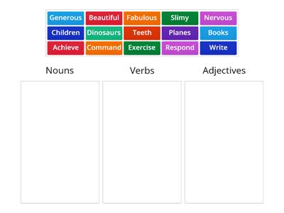 Nouns, Verbs, Adjectives (using categorize)