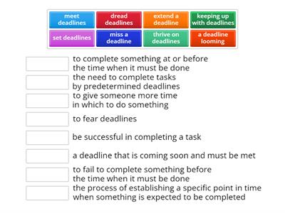 collocations with DEADLINE