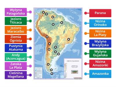  Mapa fizyczna Ameryki Południowej