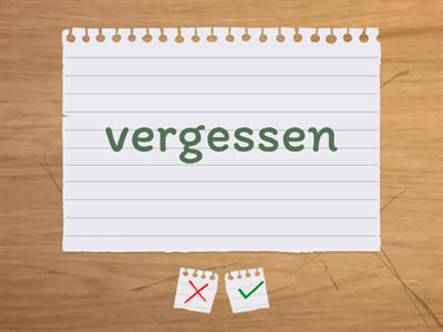 Starke Verben + Haben, matching infinitives with past participles