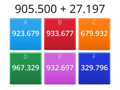 Addition And Subtraction [ grade 6]