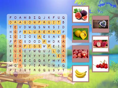English word finding-Fruits,