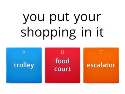 shopping centres vocab