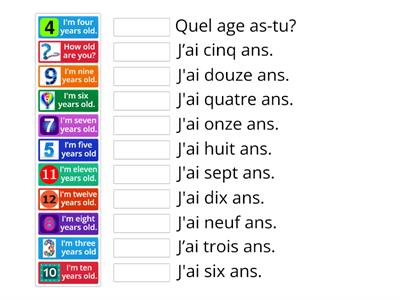 Quel âge as-tu? 1-12